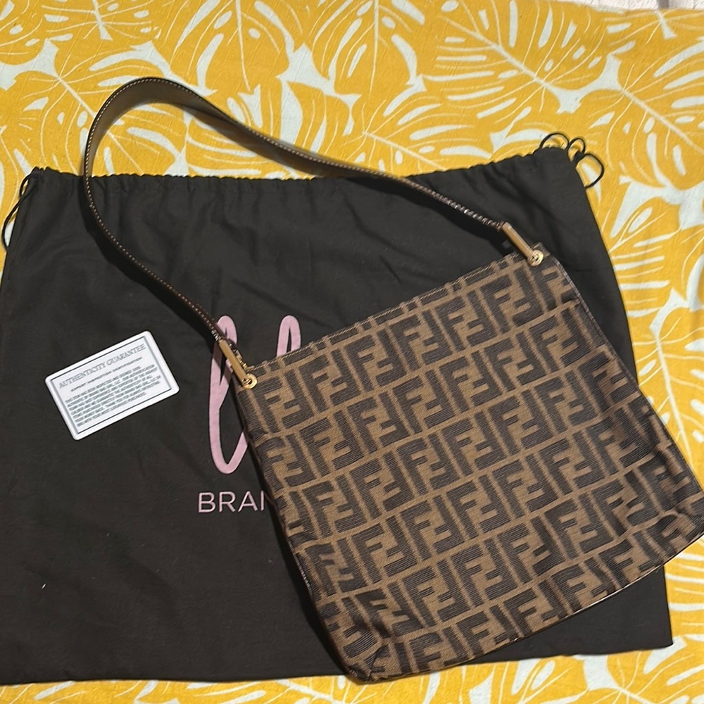 Authentic Vintage Fendi Zucca Shoulder Bag